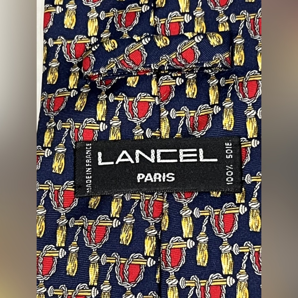LANCEL PARIS Men's 100% Silk Necktie FRANCE Designer Tie NWT